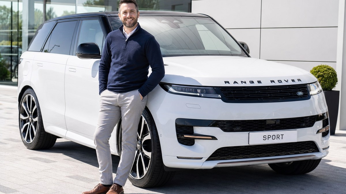 Client with their new Range Rover after settlement